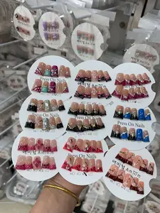 Summer(13834)gc.40$20 pieces random design handmade press on nails