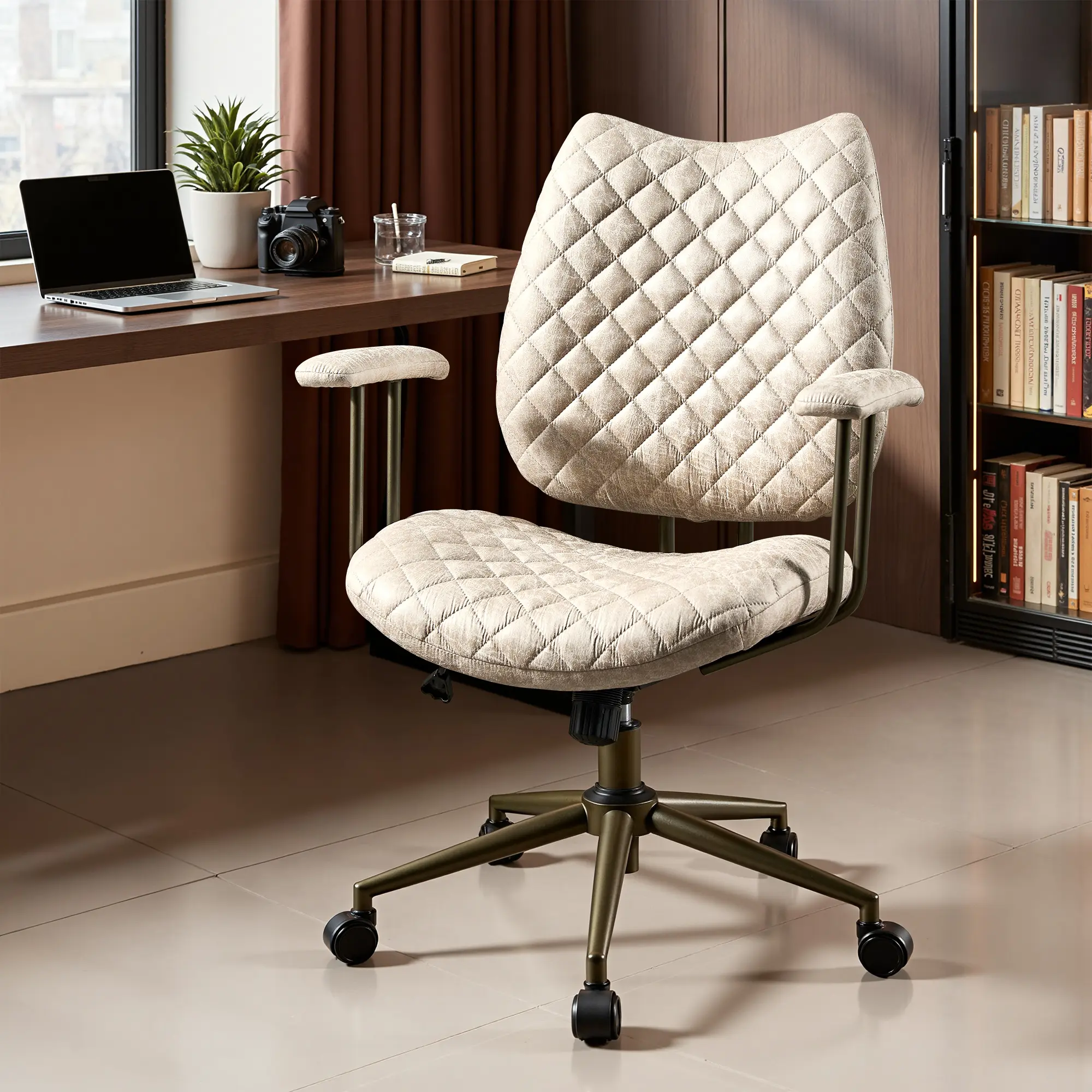 White Suede with Armrest