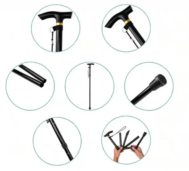 [Trekking Pole] Instant-Extension Folding Trekking Pole-Ultralight Telescopic Stick.Compact and Space-saving When Folded, Easy to Store. Features a Non-slip Grip Design, Making It a Great Companion for Hiking, Walking, and Traveling. Combines Practicality