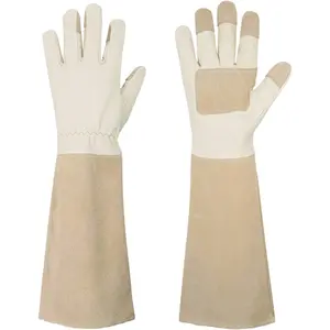 Rose Pruning Gloves for Men & Women, Long Thorn Proof Gardening Gloves, Breathable Pigskin Leather Gauntlet, Best Garden Gifts & Tools for Gardener