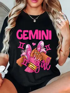 100% Cotton Gemini Girl Birthday Queen Women Sneakers Zodiac Sign T-Shirt