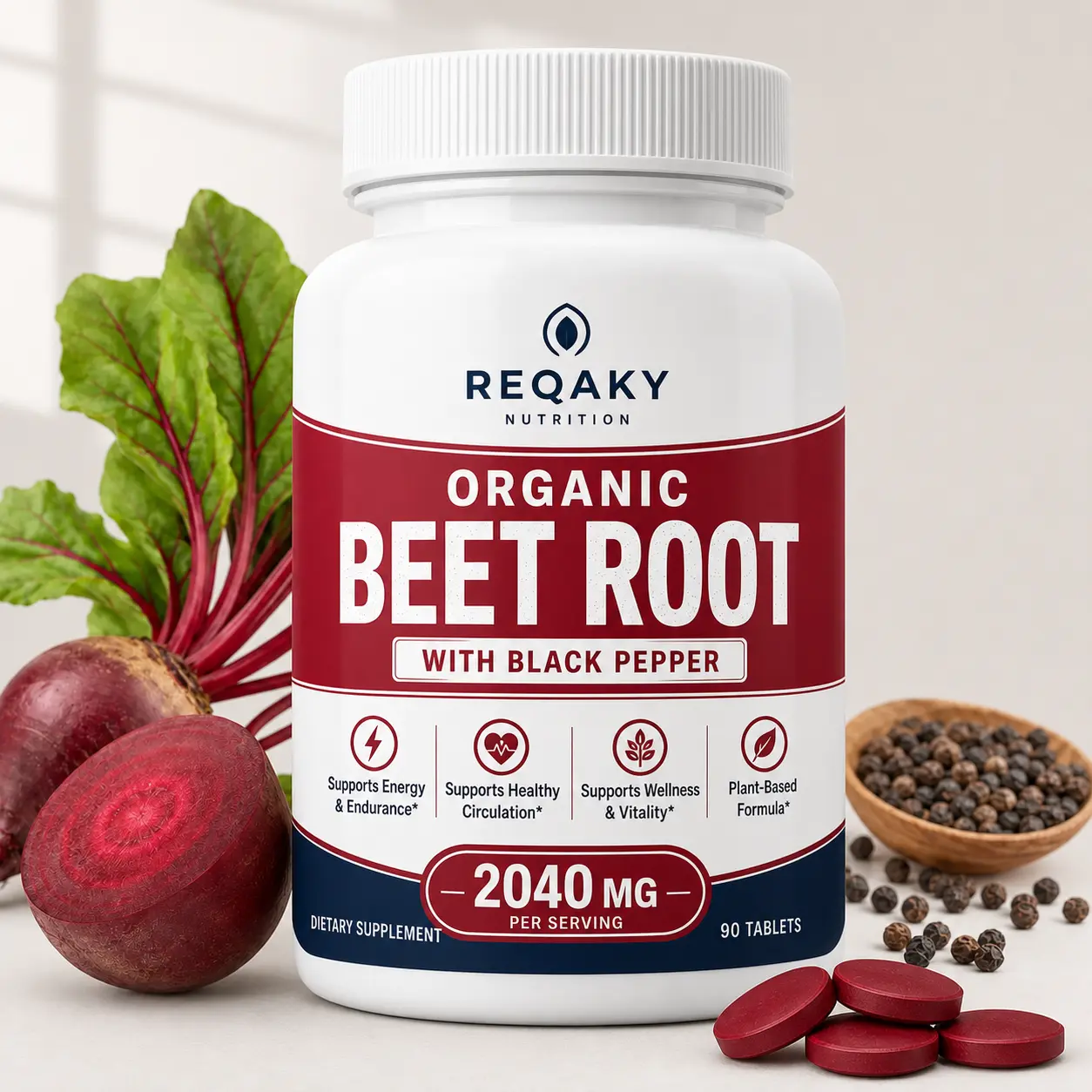 Organic Beet Root Tablets - Nitric Oxide Booster Beetroot Supplement 2040mg / Healthcare,Dietary,Vitamin,Fitness,Edible,Optimum