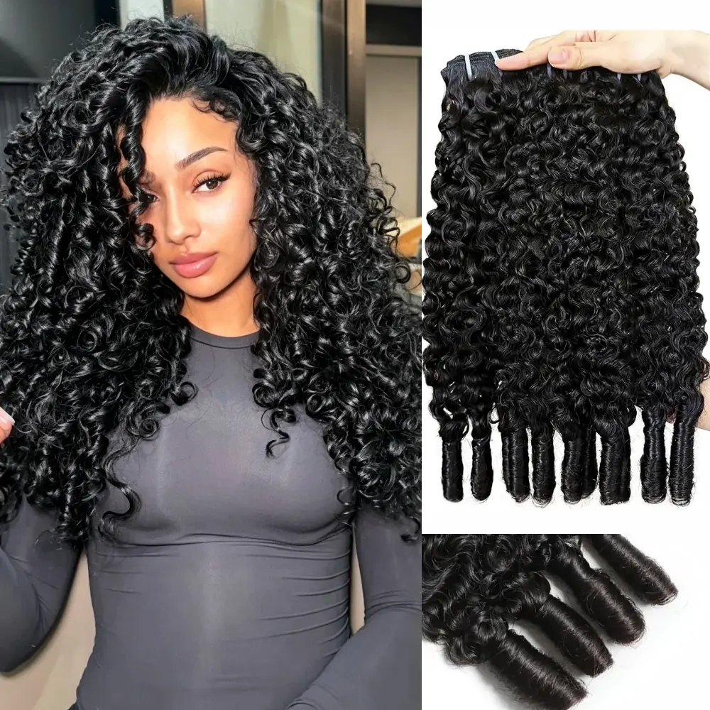 【50G/Pack】16A Raw Burmese Curly Bundles Human Hair 3 Bundles 100% Human Hair, Wet and Wavy, Brazilian Virgin Hair Extensions, Silky Soft After Multiple Washes