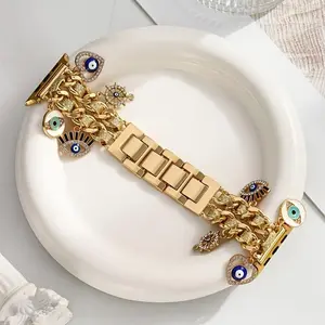 Women Bracelet, For Apple Ultra/Ultra 2/11/10/9/8/7/5/4/3/2/1/SE Watch Strap, Double Row Small Fragrance Alloy+leather Chain, Fashionable And Bright Strap, Suitable For Apple Watch Models 38/40/41/42/44/45/49/42/46mm