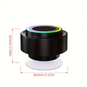 Speaker, Bathroom Speaker with Built-in Microphone, Voice Assistant Control, Hands-Free Calling, TWS Playback, 5W High-Power Portable Speaker, High-Capacity Polymer Rechargeable Battery, with Strong Suction Cup, Mini Speaker with RGB Lighting superbox s6