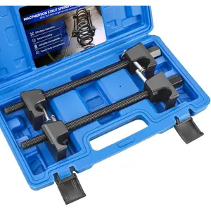 Macpherson Strut Spring Compressor Tool Kit 2 count Coil Spring Compressor with Detent Pins Spring Compressor with 10.5in Range for Suspension Work (Blue)