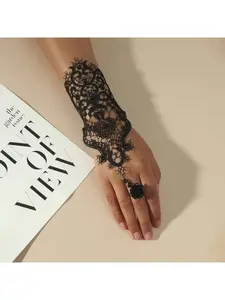 European and American summer women's accessories, vintage lace rose gloves, antique-style decorative bracelets
