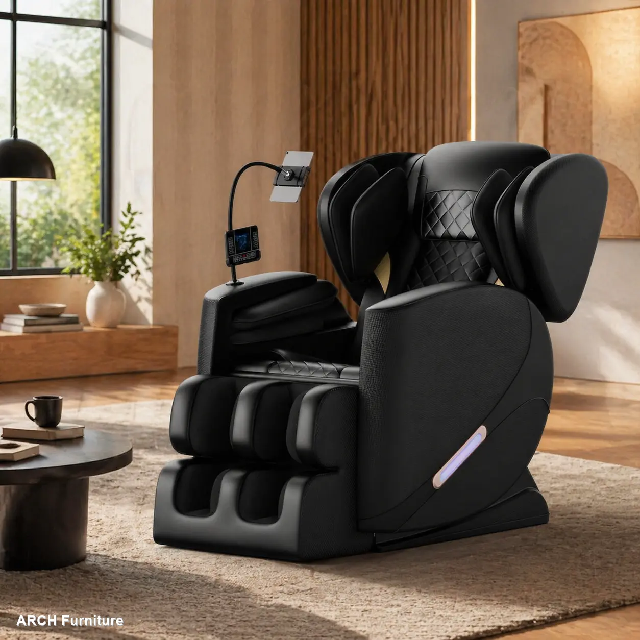 2024 ARCH Ergonomic L-Shaped Automatic Reclining Massage Chair - Single Unit Indoor Lounger Furniture, Home Appliances with Armrest, 0 Gravity, Full Body Air Pressure, Bluetooth, Press Button, Relieves Soreness, Ideal Gift