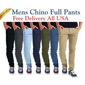 WESTACE Mens Chino Pants Athletic-Fit Stretch Cotton Comfort Flat Front Casual Stretch Chino Pants 30W–40W