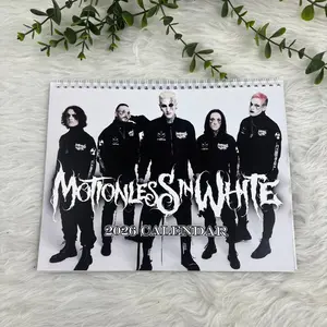 2026 Dark Aesthetic Band Calendar, Gothic Rock Monthly Planner, Alternative Metal Wall Art Calendar, Gift for Rock Fans, MIW Inspired