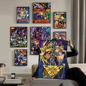 Classic Game Anime Y-Yu-Gi-Oh Poster HD Waterproof Sticky Wall Art Character Art | High-Quality Aesthetic Print for Living Room, Bedroom, Bathroom & Hallway Decor | Trendy & Easy-to-Apply | Durable Gift Idea for Home Decoration