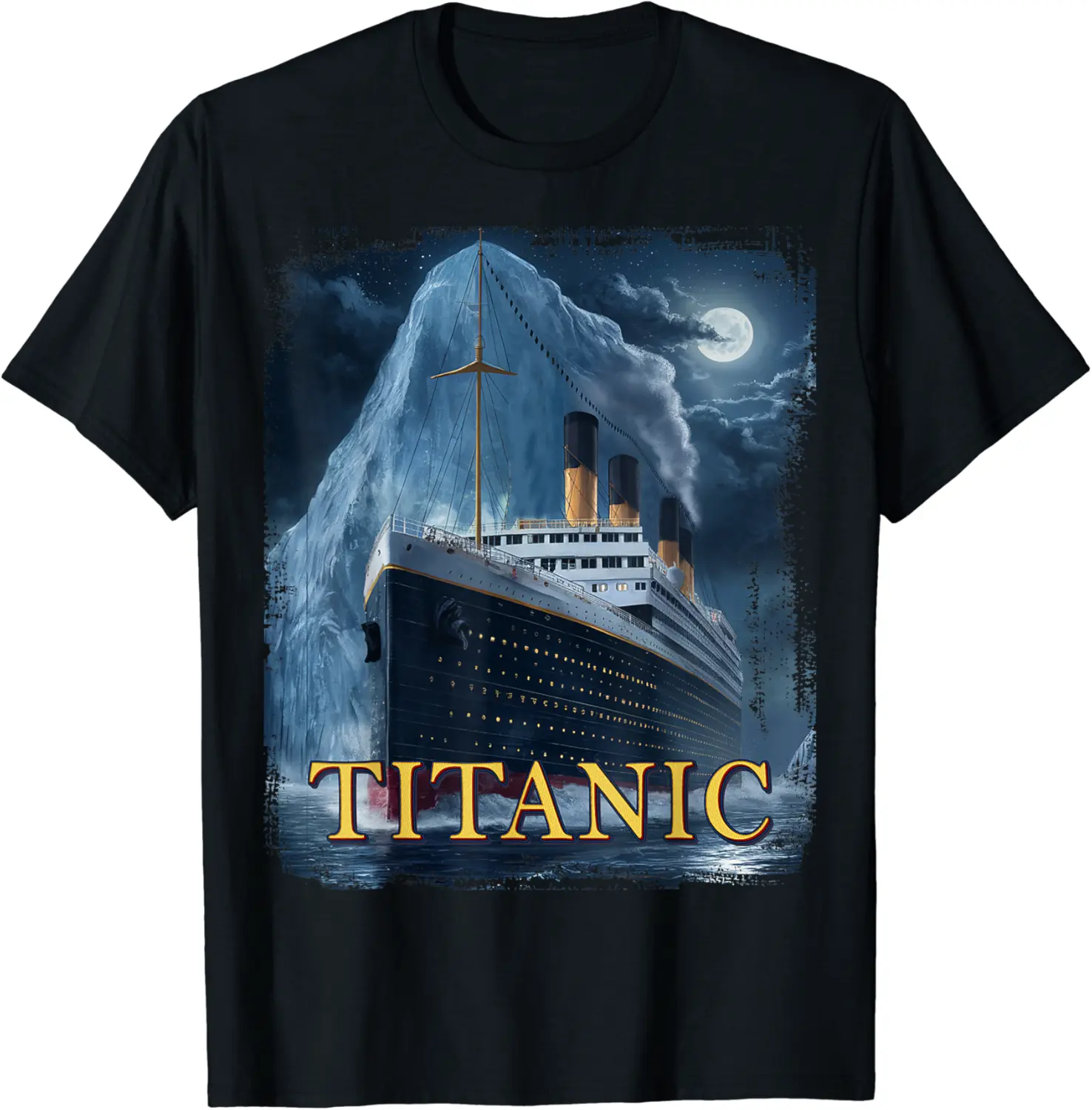 Titanic Cruise Ship Graphic Hit Iceberg April 15th 1912 T-Shirt - Luismrid Shop 61B0D5DKT7Y4