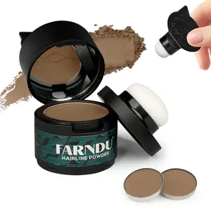 FARNDU Light Brown Hairline Powder 12g | Coverage Roots and Hair Loss | Color Touch-Ups | Dual - Brush Design & Extra Replacement Packs