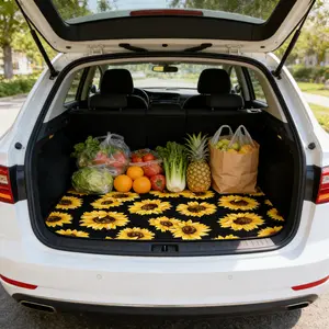 American Trend Universal Car Trunk Mat 75x100cm  Cute Pet & Butterfly Floral  Holiday Patterns Fashion Letter  Heart  All Weather Waterproof Cargo Liner  Durable Rear Trunk Protection for SUV Truck Van