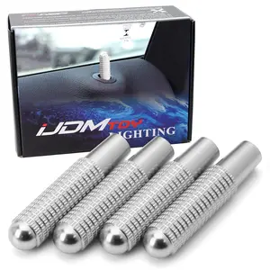 iJDMTOY 4pcs Silver Aluminum Bolt-On Replace Door Lock Knobs For Mercedes CLA GLA Class (W117 C117 X156)