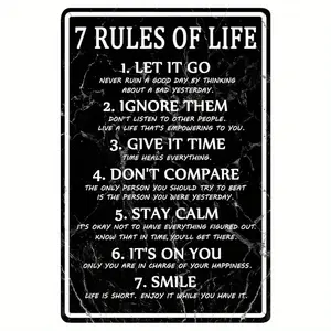 Vintage Metal Wall Art Sign, Retro Farmhouse Decor, Antique Metal Poster for Home, Garage, Cafe, Tavern, Patio - Rustic /Outdoor Decoration with Hanging Holes, Perfect for Bedroom, Office, Country Club