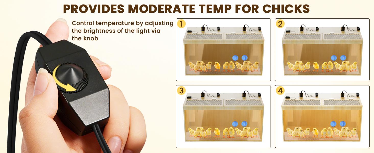 32 Inch Large Wooden Chicken Brooder Box, 75W Heat Lamps, Thermometer, Chicken Feeder & Waterer Set, Tin Foil, Ideal for 12-15 Newborn Chicks Ducks Quails, Brooder Box for Chicks