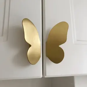 Aluminum alloy light luxury art simple butterfly symmetrical cabinet door drawer handle wardrobe installation handle