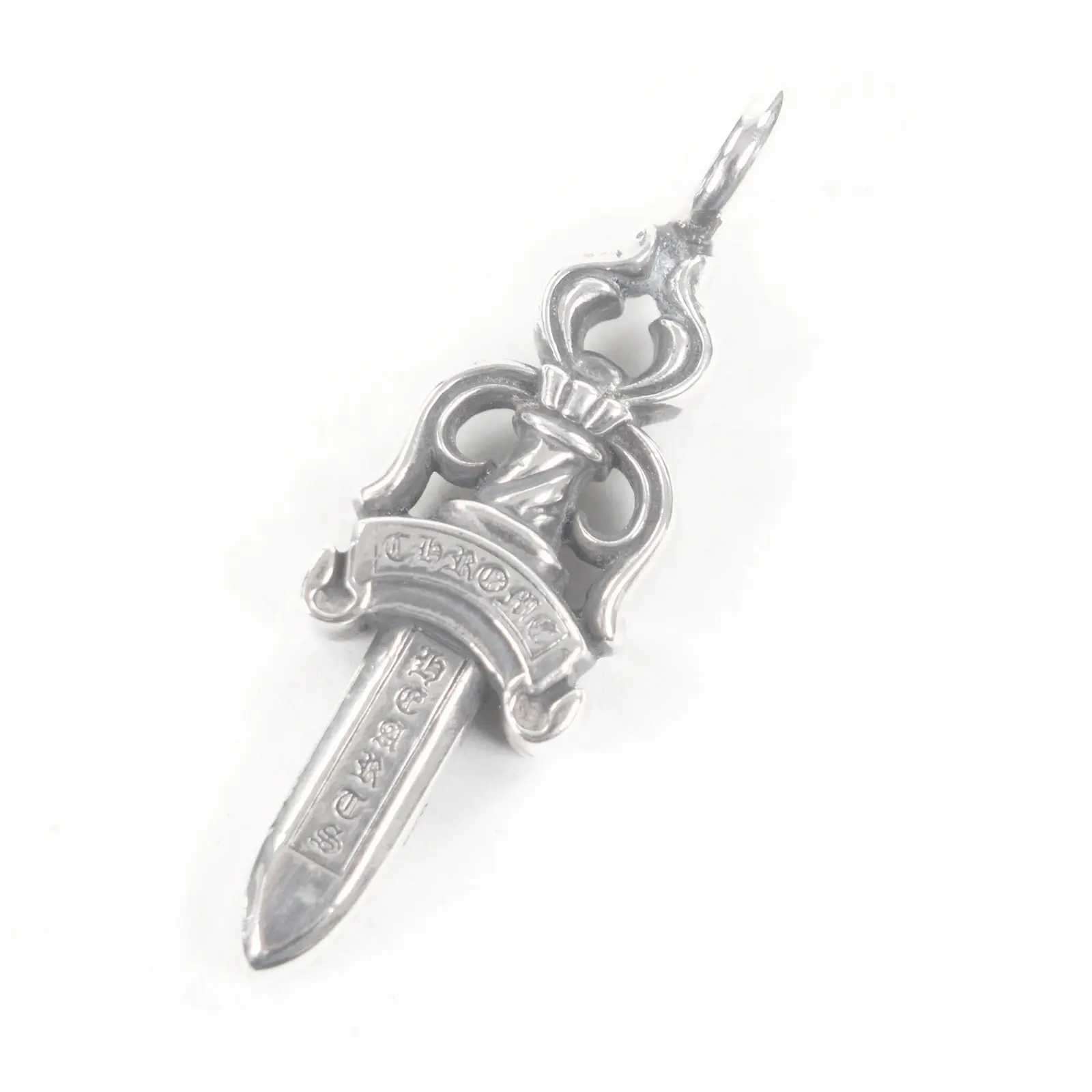 Pre-owned Chrome Hearts Sterling Silver 925 (Ag925) Small Leather Goods Silver Dagger Pendant