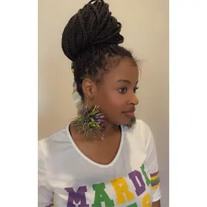 Mardi Gras Tinsel Earrings