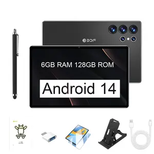 10.1-inch tablet Android 14 6 GB RAM 128GB ROM MTK 8 core 6000mAh 1920 * 1200 IPS display BDF H39 5MP+8MP pixels accessories (data cable, bracket, stylus, OTG, protective film)