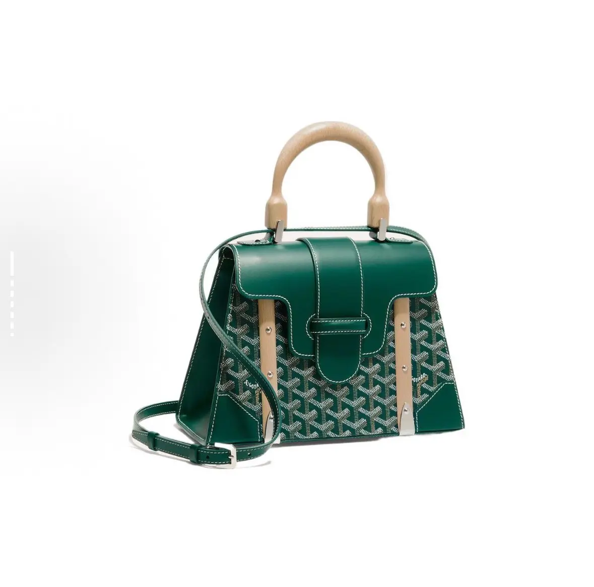 Pre-owned Goyard Emerald Green Medium Size Saigon Top Handle Handbag Popular Style 22826