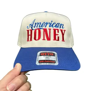 American Honey Embroidered Trucker Hat, 4th of July Hat, Embroidered Fourth of July, Patriotic Hat