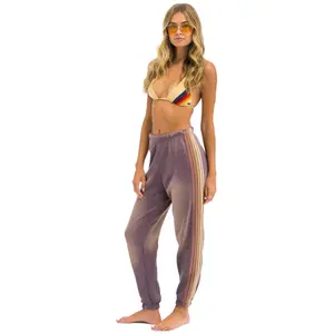 5 STRIPE SWEATPANTS - FADED MOCHA