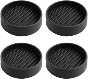 4 Pack Rubber Caster Cups, 2 X 2 round Rubber Feet for Furniture, Non Slip Furniture Pads for Hardwood Floors, Bed Stoppers to Prevent Sliding, Couch Stoppers with Grippers QVYQVY