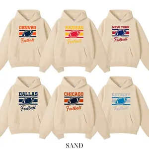 Sand Color For All Team Football Hoodie, Vintage Game Day Ready, City Football Teams Spirit Wear, Weekend Tailgate Essential, Heritage Throwback Football Graphic Pullover, Unisex All Team Football Merch, Gift For Men, Gift For Women