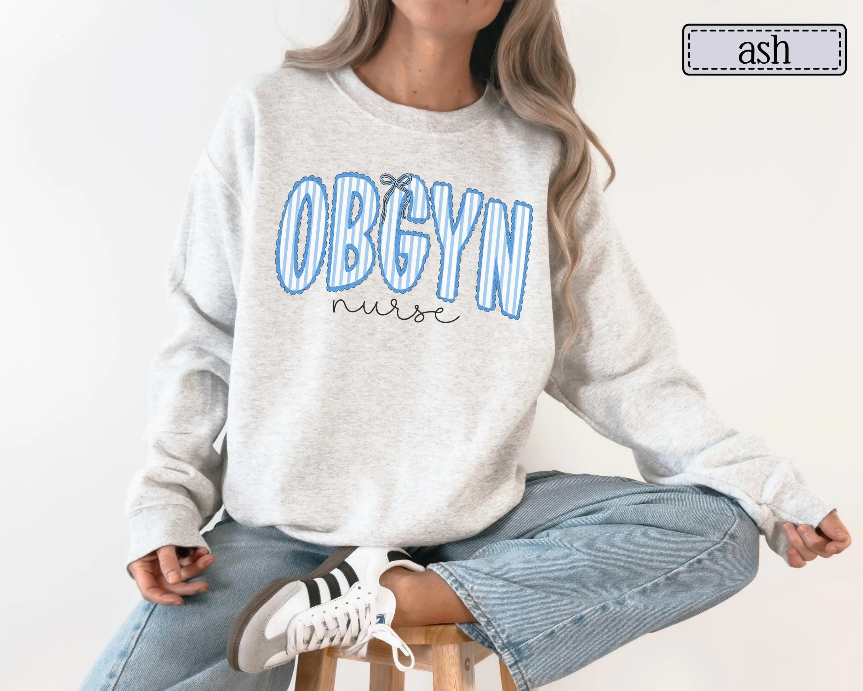 Oversized OBGYN Graphic Tops, Warm Crewneck Pullover, Cozy Thanksgiving Gift for Nurses and Techs, Breathable, Style, Valentines Day, All Seasons, Cotton, Lightweight, Easter, Fitted, Round Neck, Clothes, Sweatshirts, Casual, Everyday, Soft, Women, Avoidi