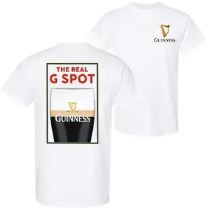Guinness Beer T-Shirt, The Real G Spot Pint Glass Graphic 2 Sides, Soft Cotton Blend Funny Irish Drinking Tee for Men & Women, St Patrick's Day Pub Gift Idea