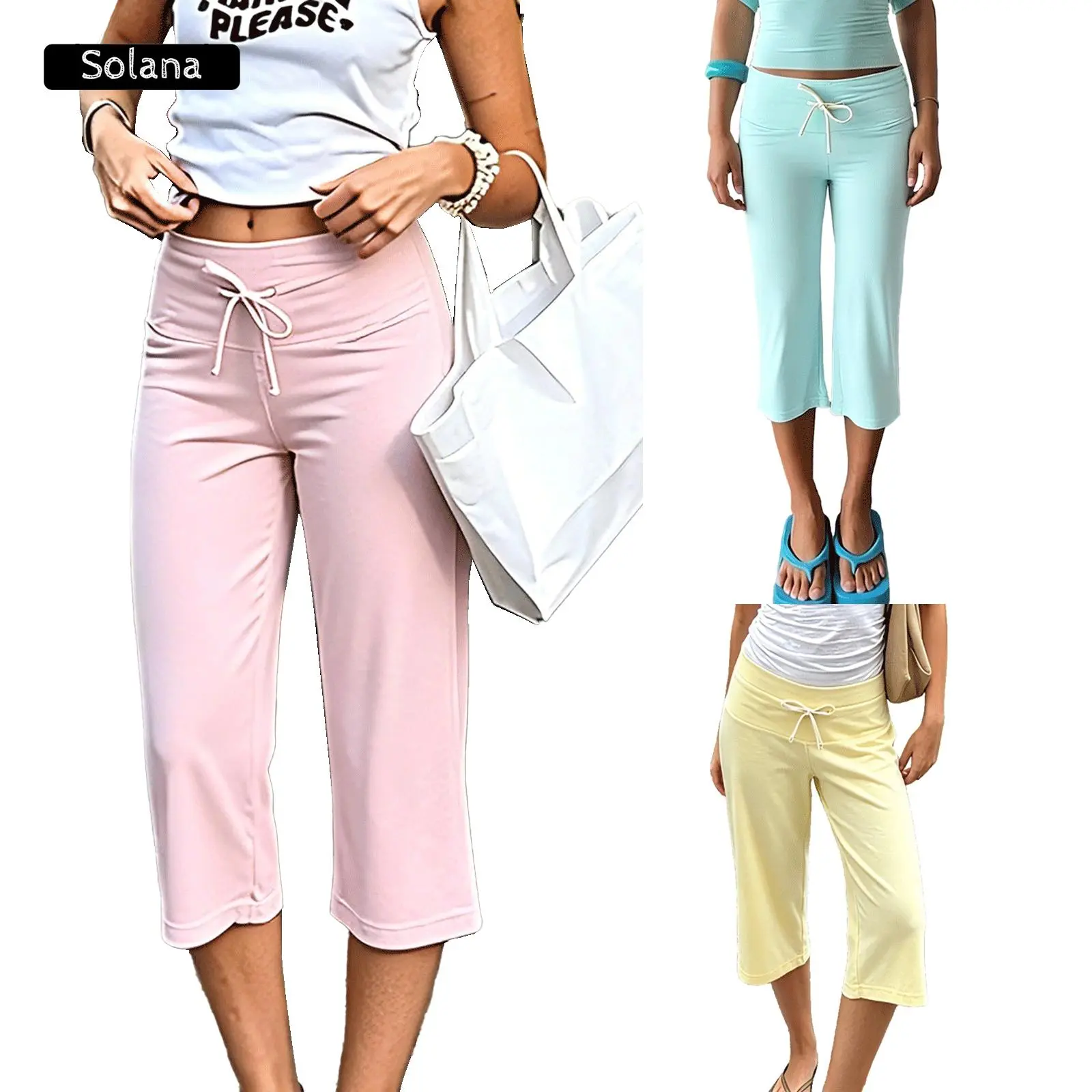 Summer Wide Leg Cropped Palazzo Pants For Women Culottes Summer Gaucho Pants