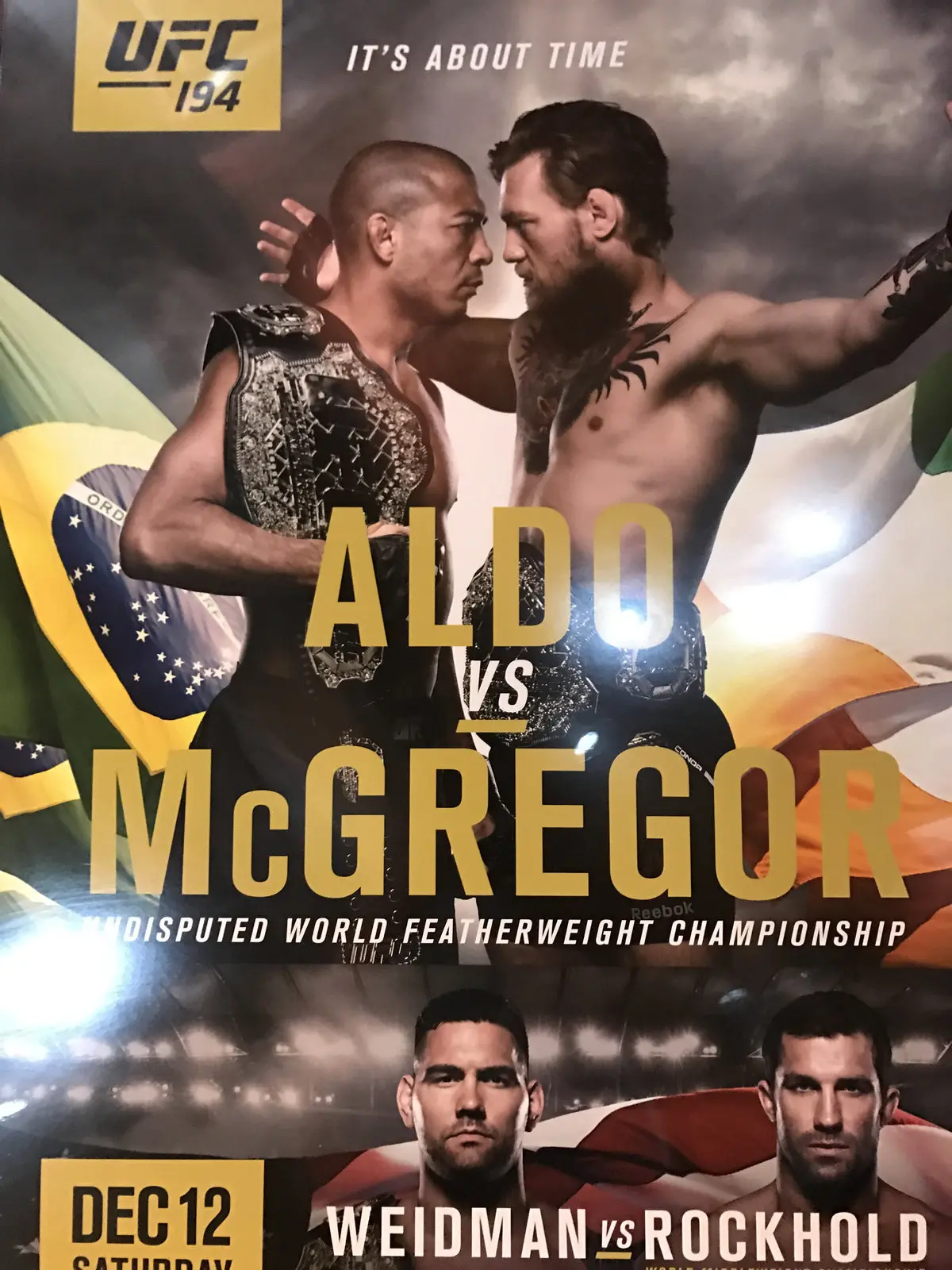 UFC 194 POSTER UNFRAMED  Conor McGregor vs. Aldo, Weidman vs. Rockhold