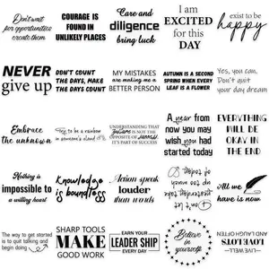 Inspirational Short Sentences Sticker, 50pcs/set Motivational Reminder Sticker, Cartoon Sticker for Adults, Teens, Students, Kids