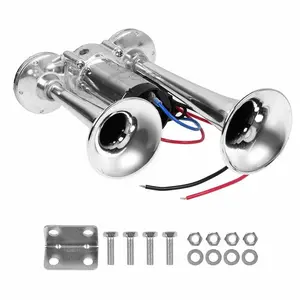 Dual Trumpet Electric Horn, 12V Electric Trains Horns Air Train Horn Kit for Car Truck Boat Train Speaker Super Loud