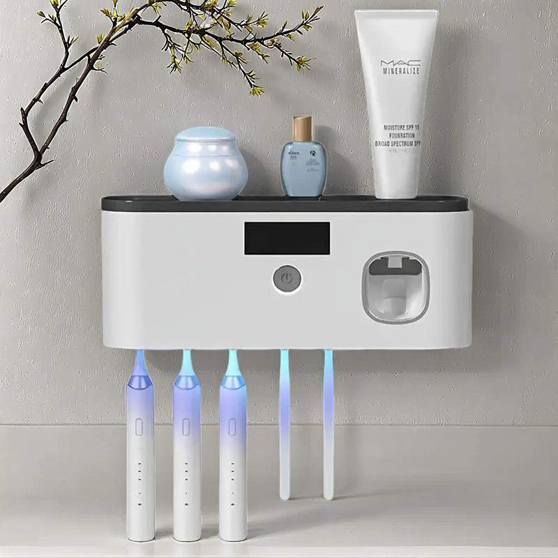 Wall-Mounted Smart Toothbrush Holder with Disinfector and Toothpaste ...
