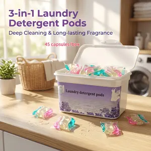 45-Count 3-in-1 Laundry Detergent Pods: Deep Stain Removal, Color Protection, Fabric Softening & Long-Lasting Fresh Scent for Everyday Home Laundry