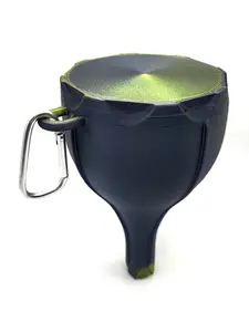 Dual Cap Protein Powder Funnel with Carabiner Clip – Portable Formula Container to Go, Pre-Workout Funnel, Filling Bottles, Protein Powder Container shaker cup Compact Kitchen