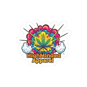 Highminded Skull Kiss-Cut Stickers | Edgy Cannabis Art, Laptop Decor, Gift for Stoners, Funky Stickers, Skateboard Accessories