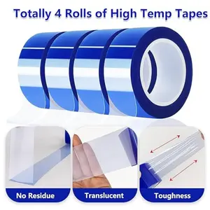 [Heat Transfer Tape] 4 Rolls 20mm x16m(52FT) Blue Heat Tape, High Temperature Heat Resistant Tape, Heat Transfer Tape For Sublimation Printing Vinyl - Home Improvement.