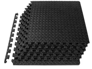 Puzzle Exercise Mat ½ in, EVA Interlocking Foam Floor Tiles for Home Gym, Mat for Home Workout Equipment, Floor Padding for Kids, Cream, 24 in x 24 in x ½ in, 24 Sq Ft - 6 Tiles