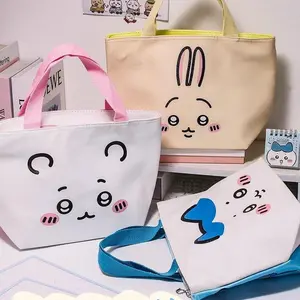 Chiikawa Hachiware Usagi Double-sided Pattern Insulated Lunch Bag Portable Bento Thermal Food Storage Handbag for Students Gift