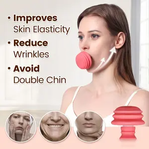 Women's chin, face, and neck firming exerciser, skin tightening and lifting V-shaped double chin exerciser, cute and portable oral exercise facial training tool, Facelift Wrinkle Reducer
