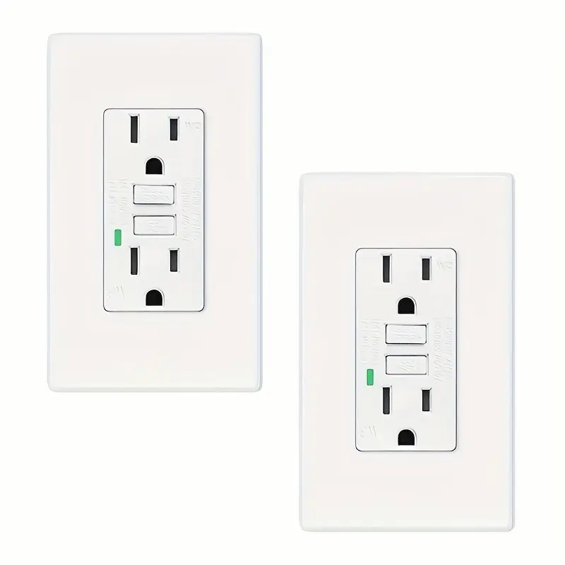 2/4/6/10PK Black/ White GFCI Outlet 15Amp, Black Outlets Receptacles, GFI Electrical Outlet With LED Indicator, WR, Ground Fault Circuit Interrupters, 120V, Wall Plates And Screws Included, ETL Father'S Day Gifts