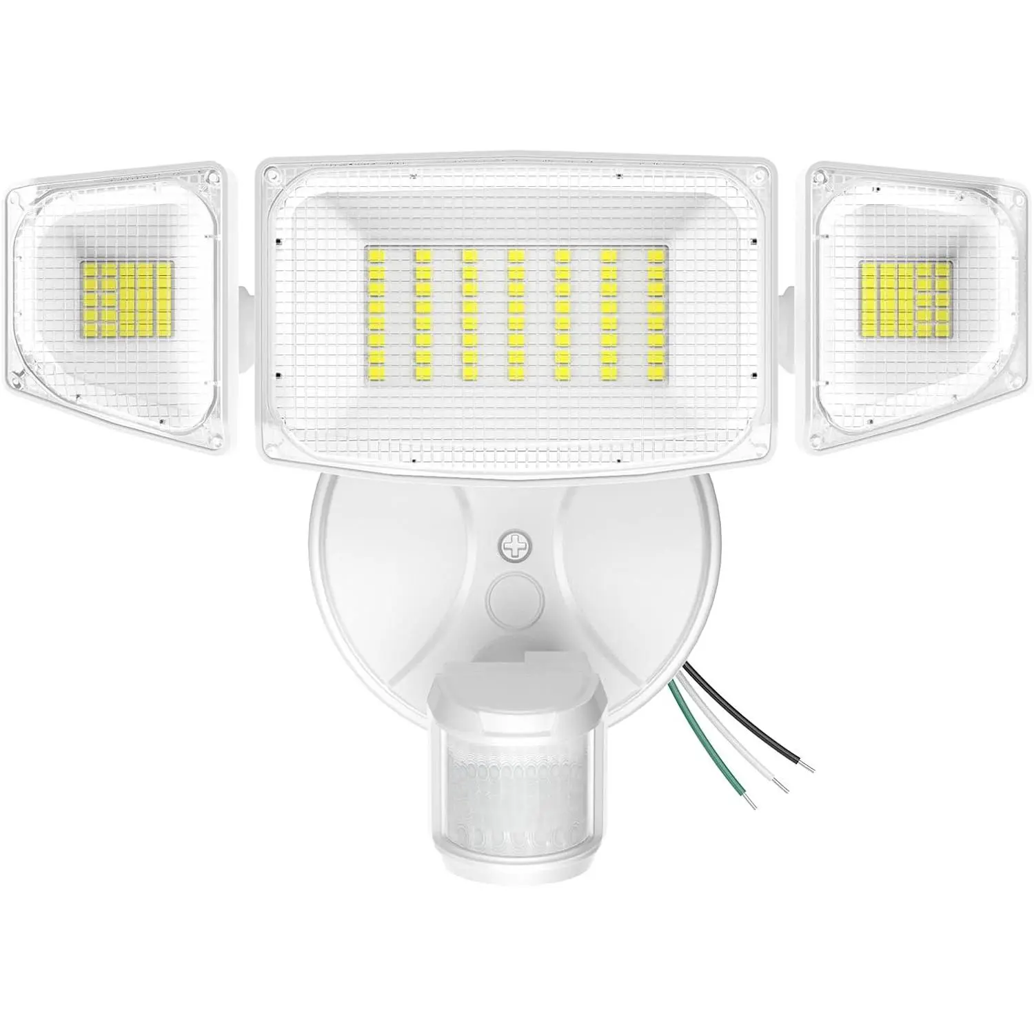Hardwired LED Motion Sensor Outdoor Wall Light - 50W Line Voltage, 5000LM 6500K Automatic Dusk-to-Dawn Flood Light, IP65 Waterproof, 19-72 ft Detection Range, Mounting Hardware Included, No Plug In, All Seasons Use