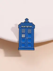 Doctor Who Pin Badge, Tardis Blue Police Box Classic Design, Sci-Fi Fan Collectible Accessory, Exclusive Collector Item