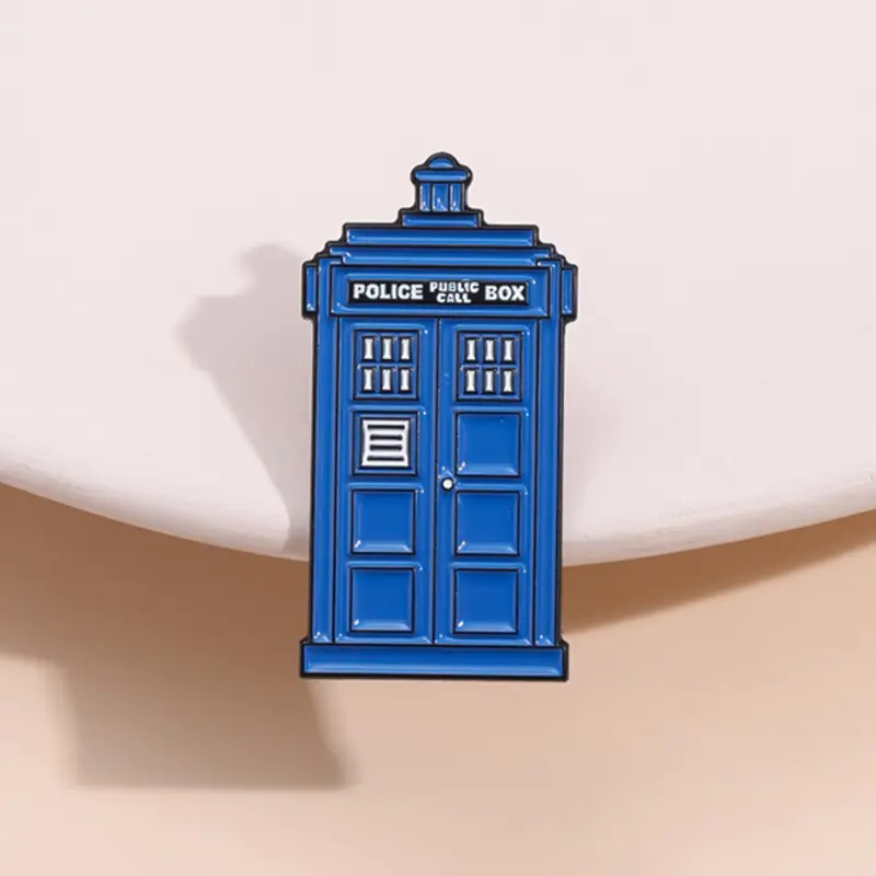 Doctor Who Pin Badge, Alloy Brooch Pin, Tardis Blue Police Box Classic Design, Sci-Fi Fan Collectible Accessory, Exclusive Collector Item, Fashion Accessory, Collectible Pins
