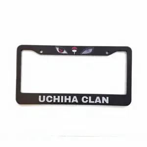 Red Eye Clan Black Stainless Steel License Plate Frame | Ninja Anime Fan Symbol Car Gift