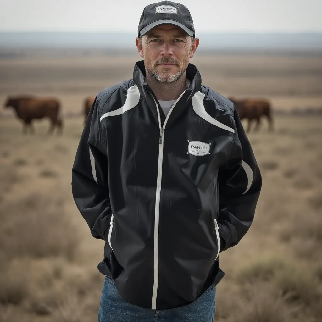 Ranch Clothing Lined Hooded Windbreaker Jacket with Zip Pockets